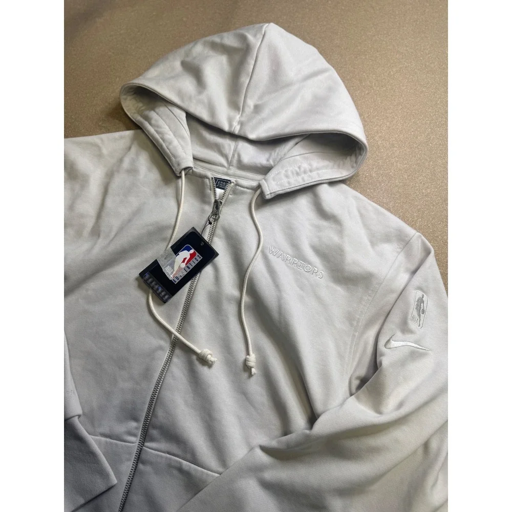 Nike NBA Golden State Warriors Dri-FIT Full Zip Hoodie Mens L Tall Beige NET $95